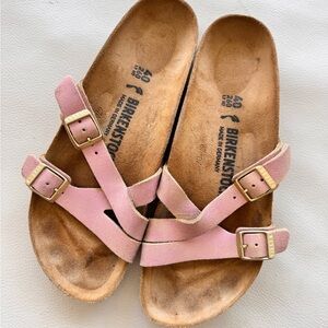 Birkenstock Yao Antique Washed Metallic Pink Women's Strappy Sandals 40 US 9